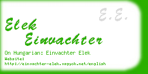 elek einvachter business card